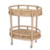 Rattan Wrapped Oval Bar Cart