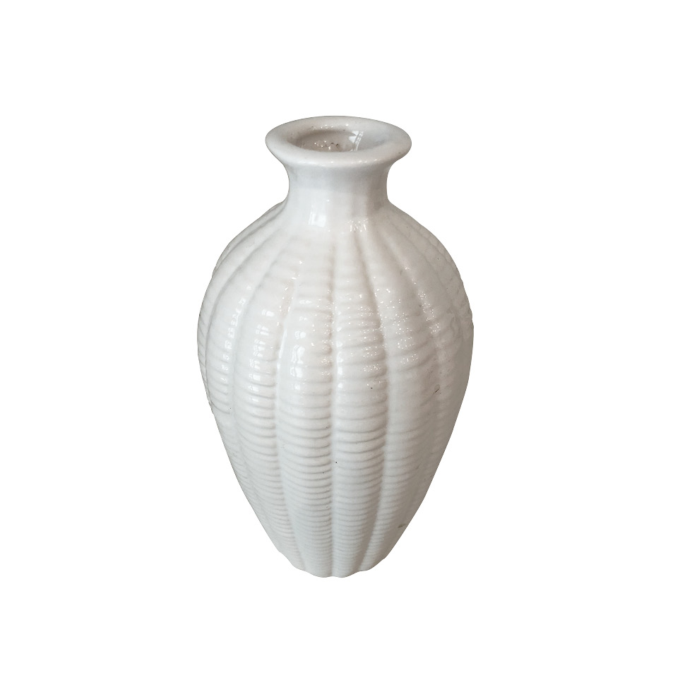 Medium White Textured Vase