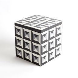 Black & White Geometric Bone Inlay Box