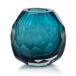 Maya Hand Cut Glass Vase – Medium