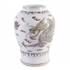 Brown and White Porcelain Hong Wu Flaring Rim Jar Dragon Motif