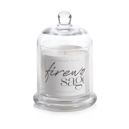 Firewood Sage Scented Candle Jar w/ Glass Dome