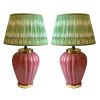 Pair of Vintage Pink Lamps