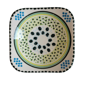 Blue Green Handpainted Ceramic Dish