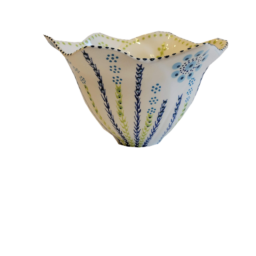 Handpainted Ceramic Petal Bowl- large