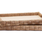 Hand-Crafted Sea Grass & Rattan Oversized Decorative Square Tray