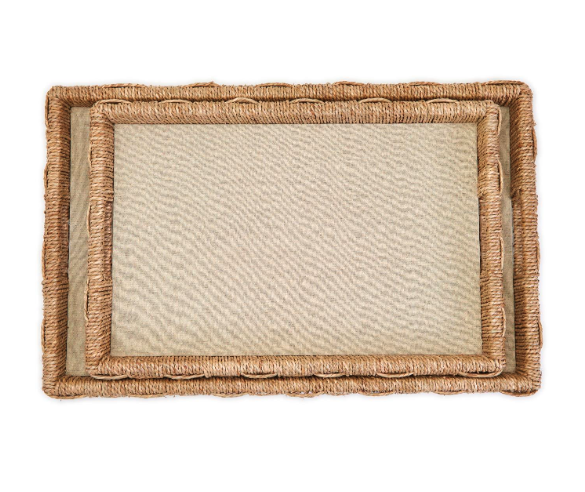 Hand-Crafted Sea Grass & Rattan Oversized Decorative Square Tray