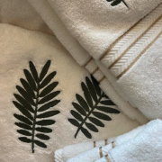 Custom Embroidered Fern Towels (set of 6)